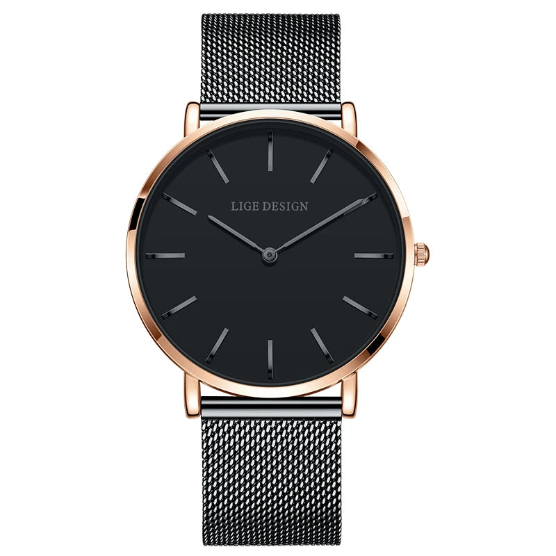 Reloj LIGE 2025 TOP Elegant Women's Watch Fashion Simple Ladies Watch Dress Gift Quartz Waterproof Watch for Women montre femme