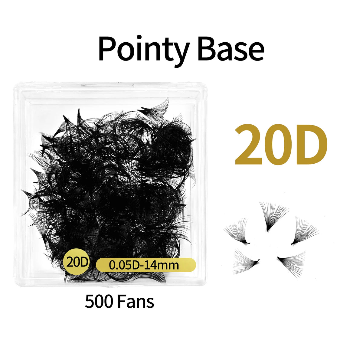 ABONNIE 500 Fans Loose Fan 6D-20D Pointy Base Premade Fans Sharp Thin Slim Medium Stem Volume Russian Eyelashes Extensions