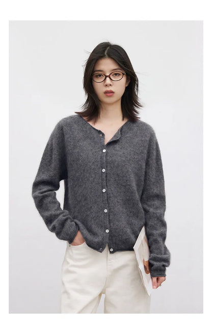 CHIC VEN New Women Knitted Cardigan Solid Long Sleeved Single-breasted Loose Casual Oversize Female Sweater Autumn Winter 2026