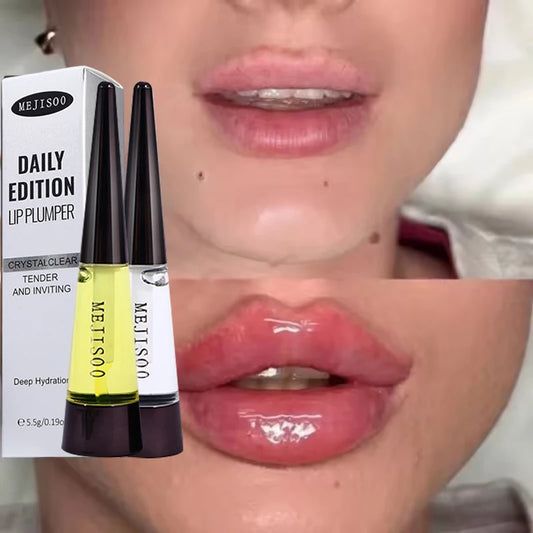 Fast Plumping Lip Balm Moisturizing Soft Lips Skin Plumper Gloss Oil Non-Sticky Daily Care Mask Beauty Makeup Cosmetics Products