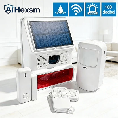 New 433MHz Wireless light Flash Strobe Outdoor Solar Waterproof Siren for Home Burglar PIR Motion Door Gap Security Alarm System