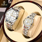 BINBOND 2pcs/Set Couple Watches 30M Waterproof Fashion Diamond Valentine Day Gift Stainless Steel Watch Men Women Quartz Watch