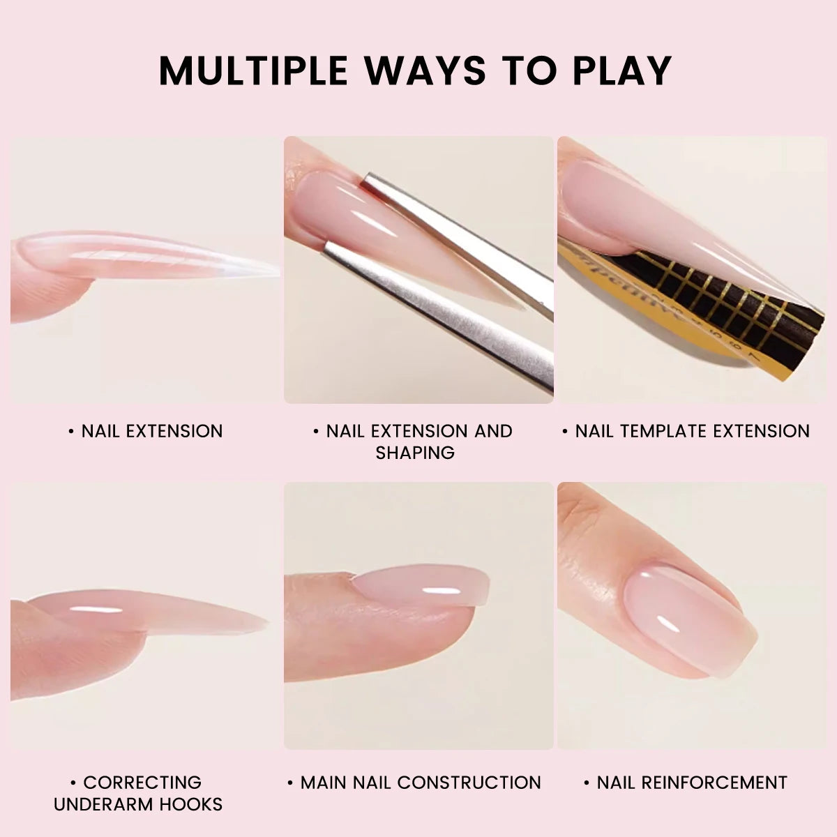 XEIJAYI 150g Poly Nail Gel UV LED Cured Builder Nail Gel Crystal Nail Extension Gel For Nails DIY At Home Salon