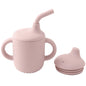 Color Kids 1PCS Silicone Straw Cup With Two Lids BPA Free Leakproof Portable Snack Container Drinking Cup Feeding Essentials