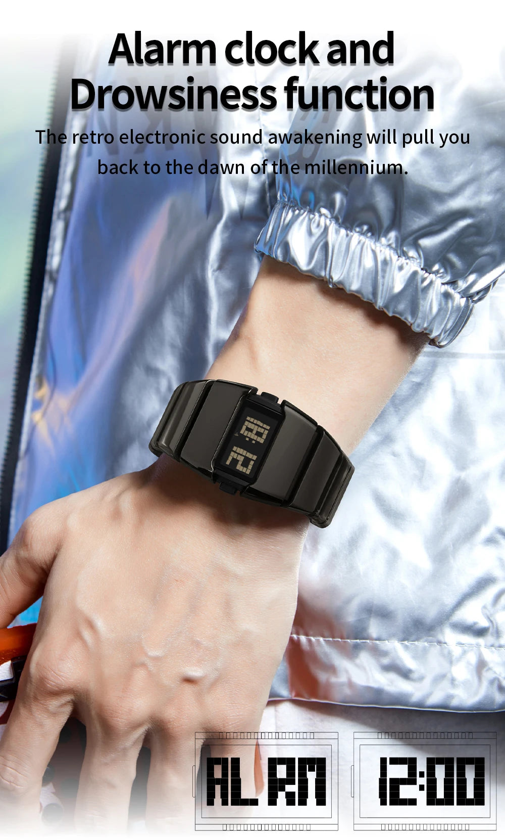 SANDA 9504 Retro Electronic Watch 5ATM Waterproof Night Light Display Snooze Alarm Clock Stopwatch Men's and Women's Watches2026
