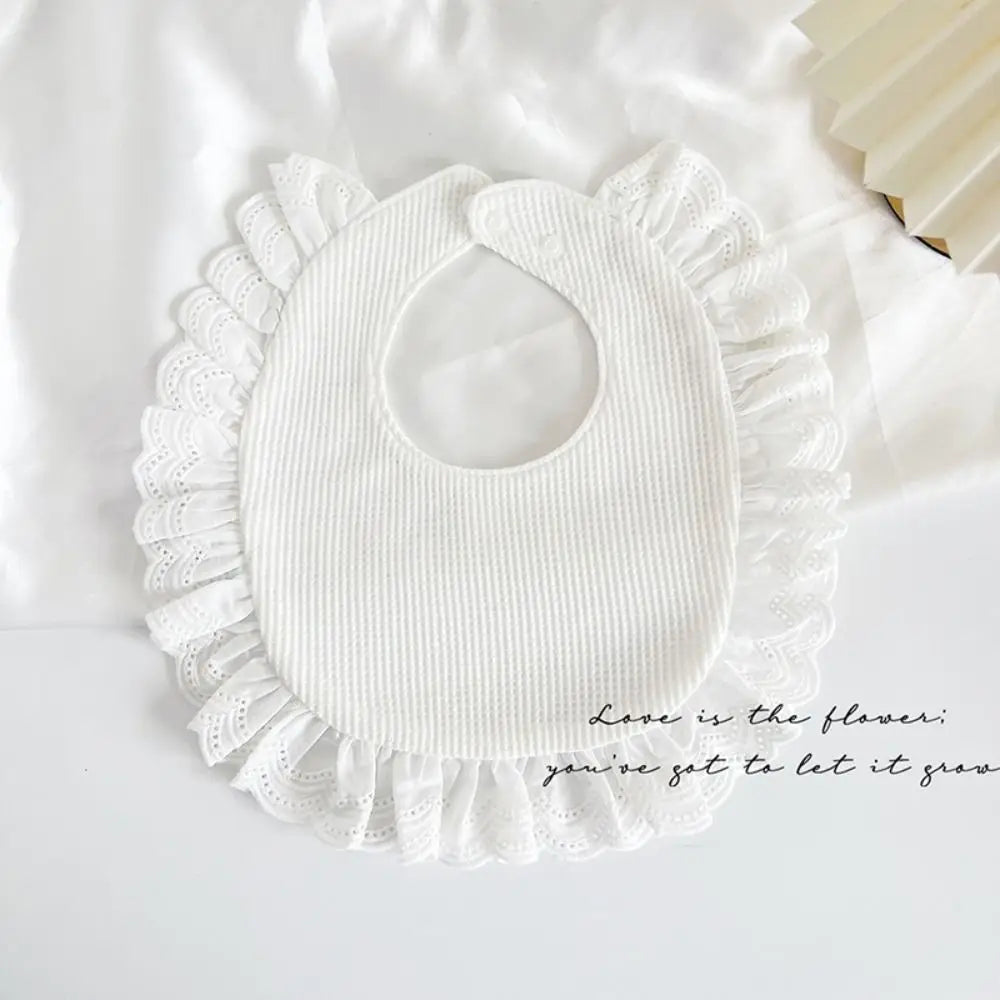 U-shaped Baby Cotton Bibs Waterproof Floral Baby Drooling Bibs Feeding Lace Saliva Towel Cloths Neck Wear Accessories