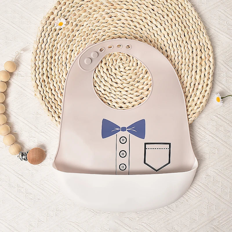 Customize Cartoon Animal Silicone Baby Bib with Name & Pattern Food-Grade Solid Feeding Bib DZ31