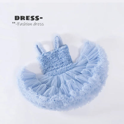 Girls Tutu Dress for Girls Baby Ball Gown Princess Party Vestido Casual Ruffled Bubble Photography Dresses Children Clothes L017