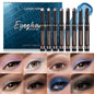 Waterproof Long Lasting Metallic Eyeshadow Sticks Satin Finish 16 Vibrant Colors Professional Makeup Pencil Crayon Set 8PCS