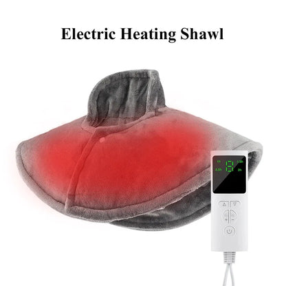 Electric Neck Massager Vibration Shawl 9 Levels Hot Compress Neck Winter Warm Back Tool Relax Brace Multi Functional Heating Pad